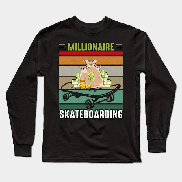 Millionaire Skateboarding Long Sleeve T-Shirt by Cashflow-Fashion 